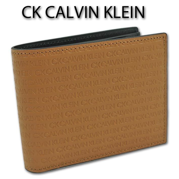 CKカルバンクライン CK CALVIN KLEIN 牛革 二つ折り財布キャメル
