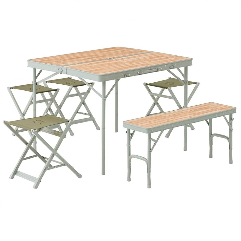 0927B LOGOSロゴス Life ベンチテーブルセット6 テーブル 椅子 イス セット 収納 コンパクト AL007996-01