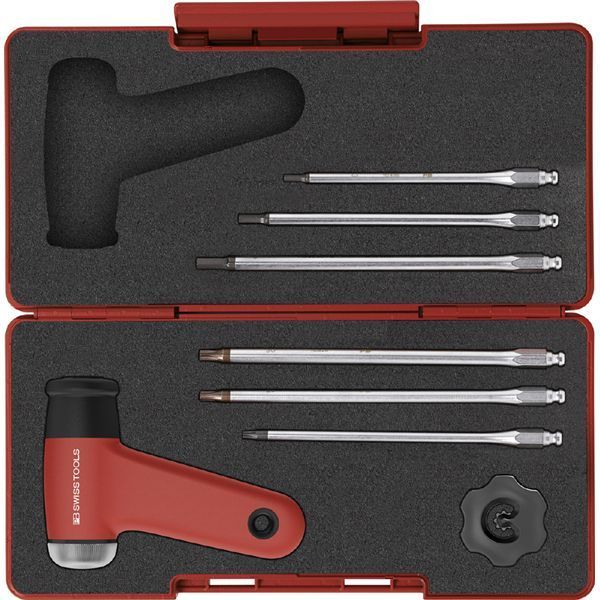 PB SWISS TOOLS ピービースイスツールズ 7点組 レバーグリップ 225トルクス 六角ドライバーブレード付トルクドライバーセット ケース付 トルク設定範囲 Nm 3.2-16.0 8326.SETA1