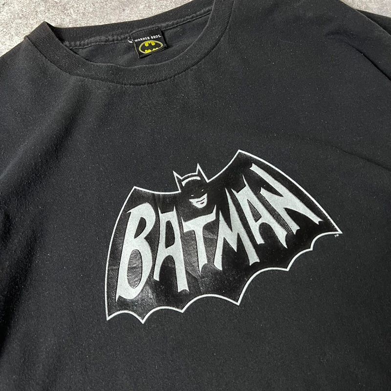 00s USA製 バットマン オフィシャル ロゴ プリント 半袖 Tシャツ XL 