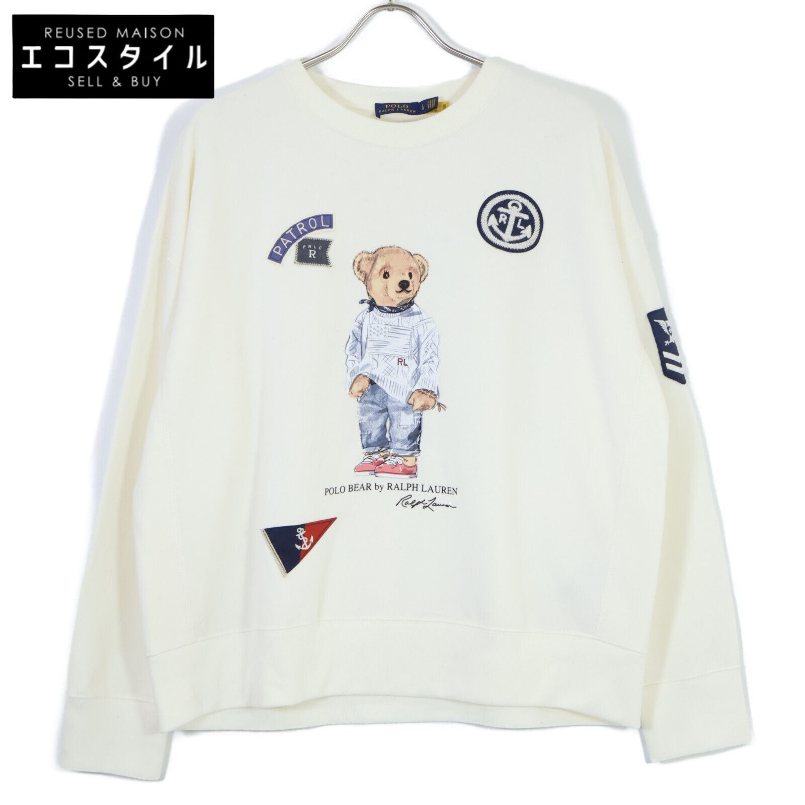 POLO RALPH LAUREN ポロ ラルフローレン ｱｲﾎﾞﾘｰ ﾎﾟﾛﾍﾞｱ ﾏﾘﾝﾃﾞｻﾞｲﾝ ｽｳｪｯﾄ L