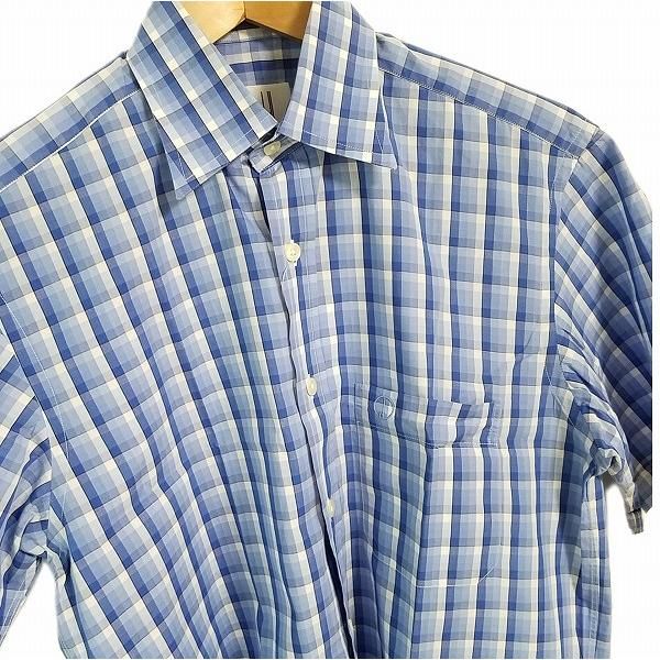 ssc ダンヒル Dunhill 半袖シャツ S 青系 チェック メンズ [828866