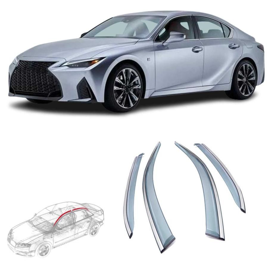 車用サイドバイザー レクサス IS IS350 IS300 IS300h 3代目 ASE30|GSE3 |AVE3 型 2013.5~2019 ドアバイザー サイドバイザー 車種専