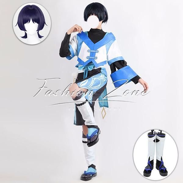 ◆原神 げんしん genshin 風 散兵 放浪者 常服 コスプレ衣装 ウィッグ 靴 cosplay コスチューム パーティーグッズ ハロウィン仮装