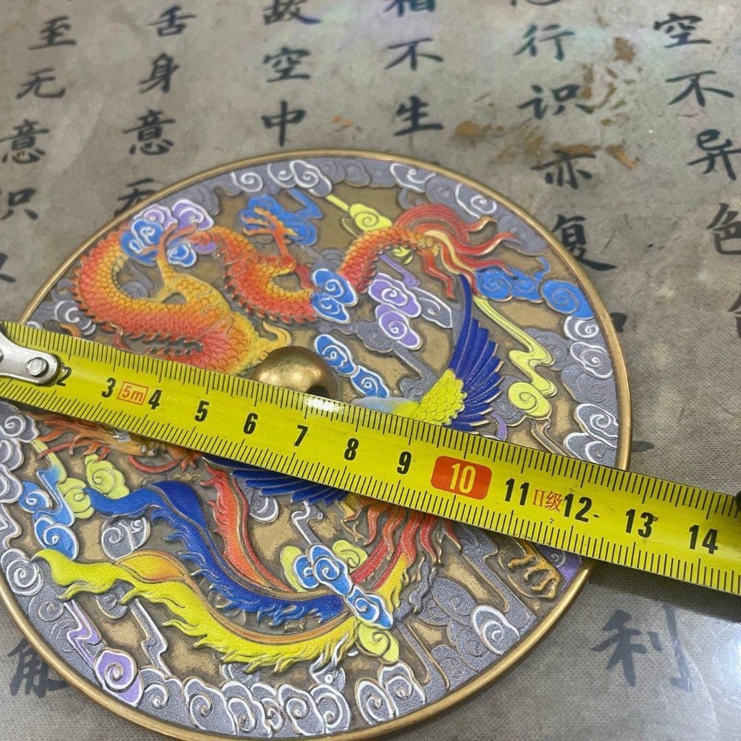 銅鏡 龍鳳鏡 家 玄関 リビング 装飾品 工芸品 置物 - メルカリ