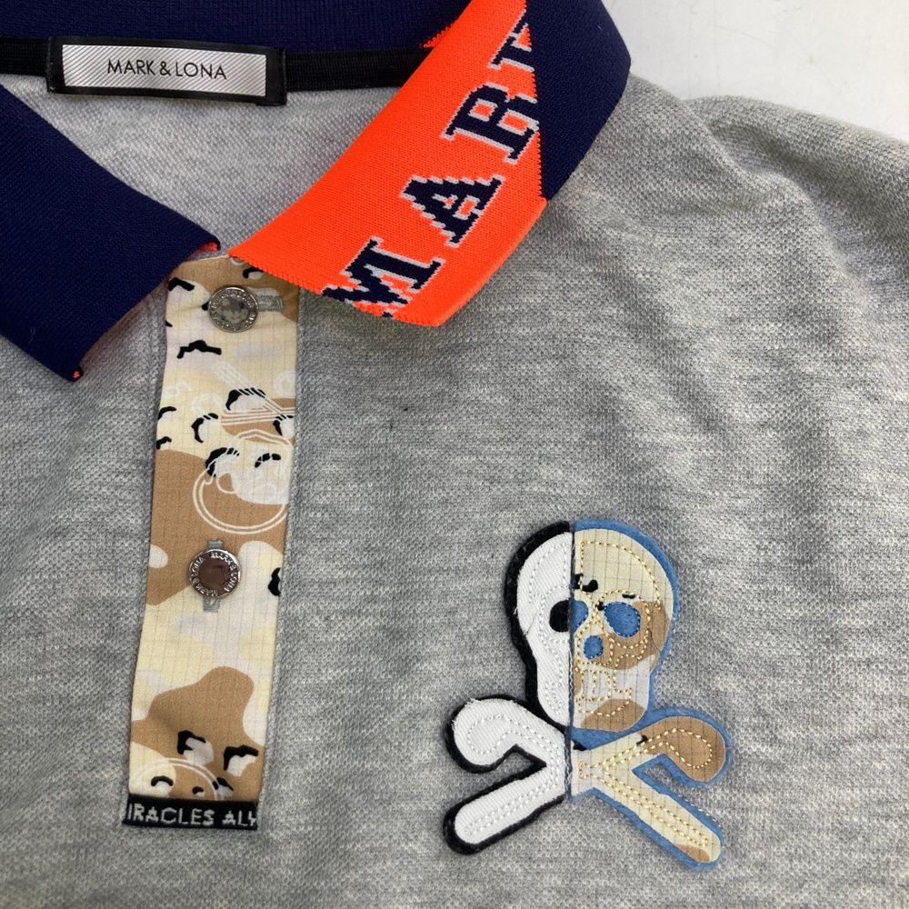 全品本物! サイズ 48 MARK-LONA マークアンドロナ 半袖ポロシャツ グレー系 240101422261 ゴルフウェア メンズ ストスト 本日限定全品送料無料！