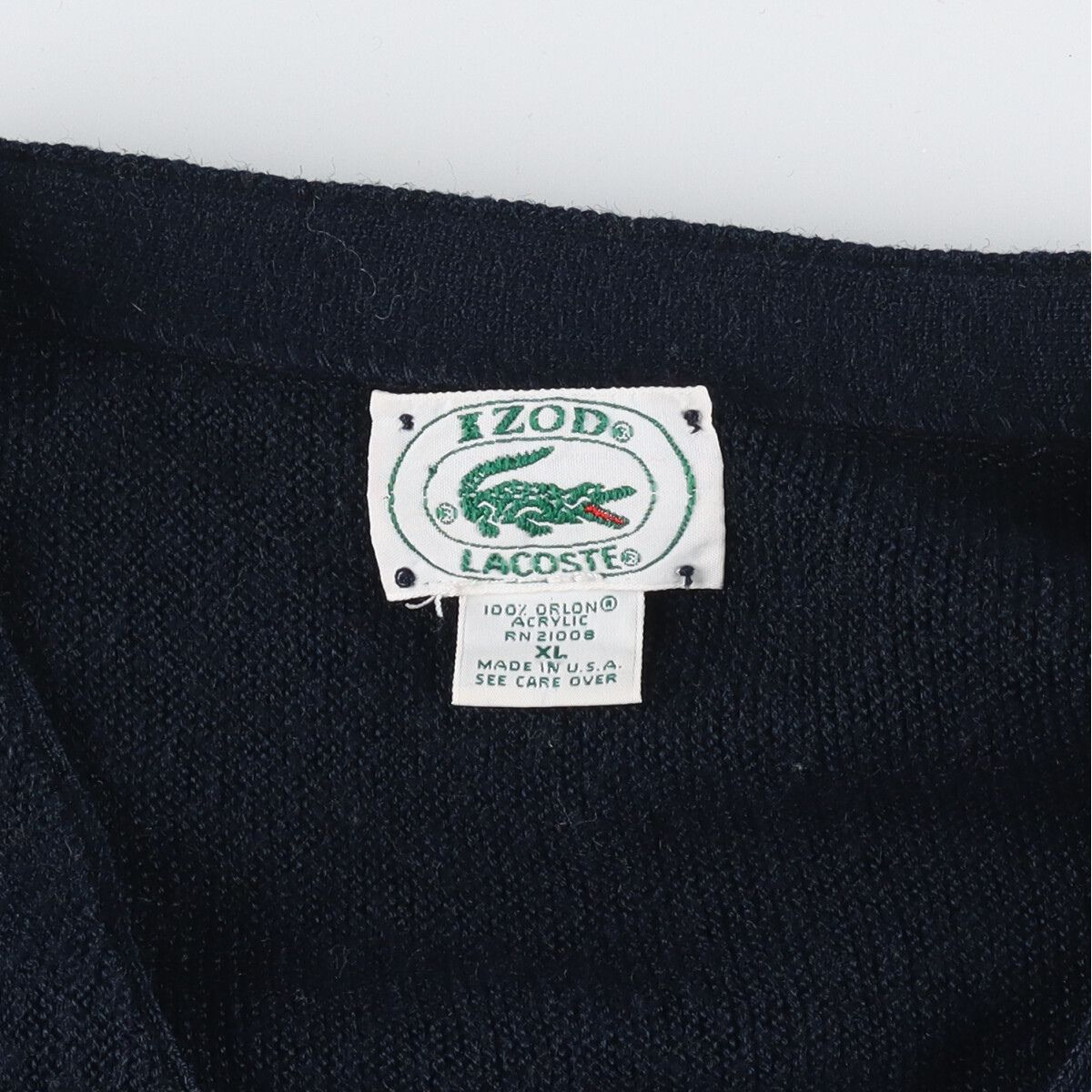 80~90年代 ラコステ LACOSTE IZOD アクリルニットカーディガン USA製