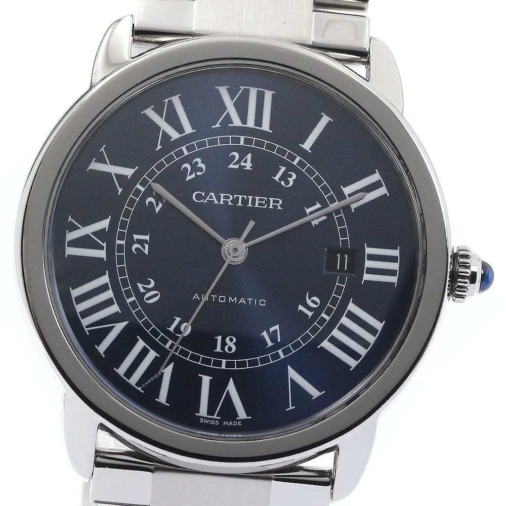 カルティエ CARTIER WSRN0023 ロンドソロ デイト 自動巻き メンズ良品
