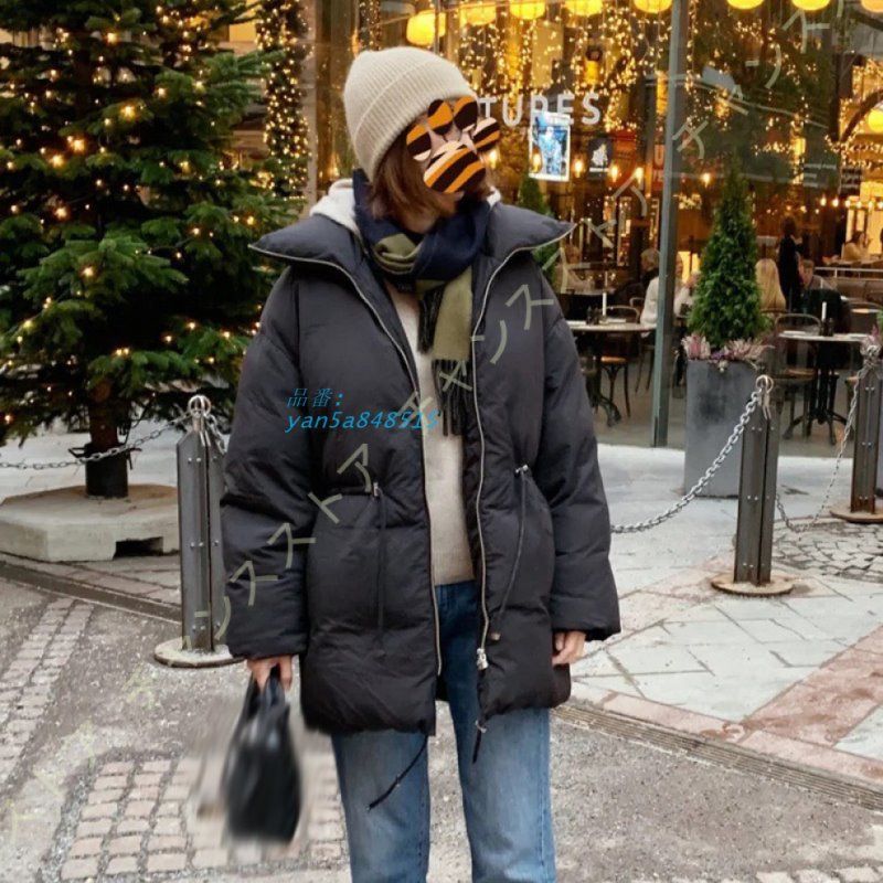 中綿ダウンコート レディース 中綿ダウン ボリューム 中綿コート ミドル丈 ロングコート アウター 通学 無地 フード付き ファー 通勤 防寒 おしゃれ 防風 冬 yan5a848515