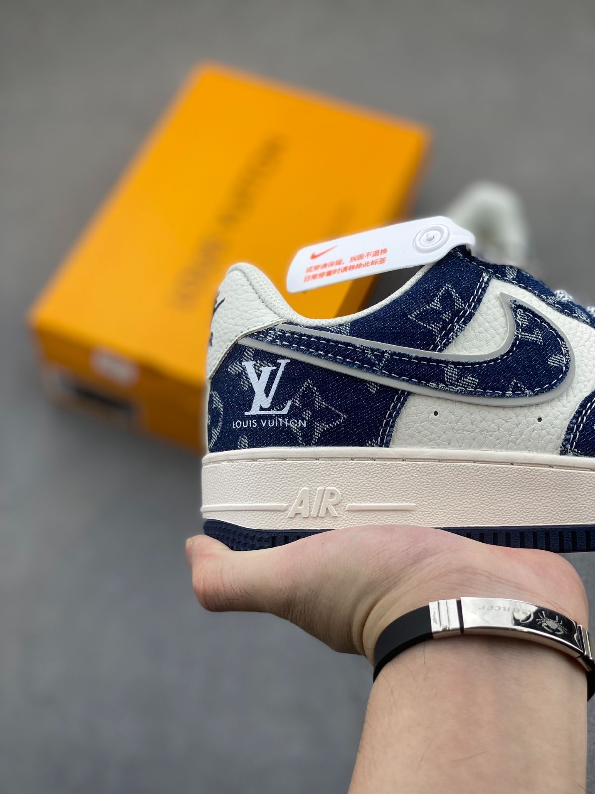 【歩き易くてファッショナブル】LV ×スニーカ NIke Air Force 1 '07 Low LVジョイント名 - 紺色スモールダブル