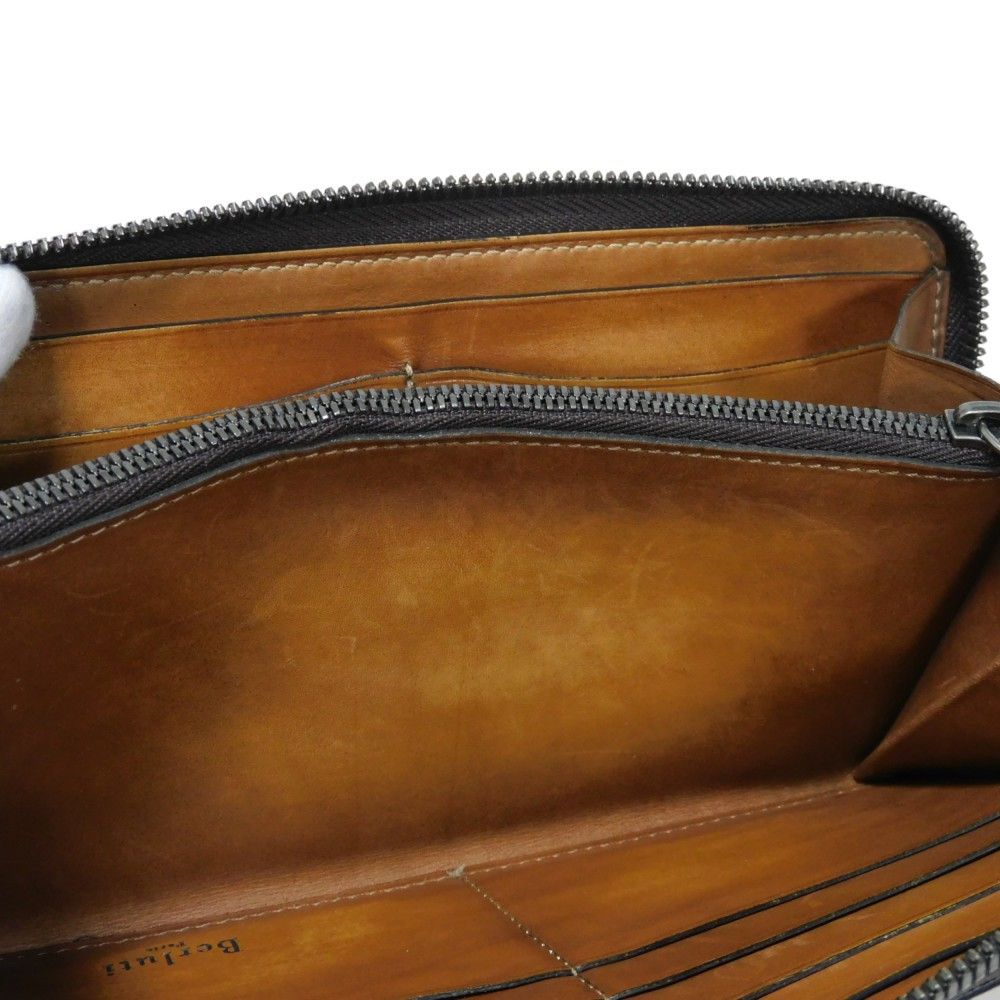 Berluti ベルルッティ イタウバ スクリットレザー ロングジップ ウォレット 旧ロゴ ヴェネチア カーフ ブラウン ラウンドファスナー ロングウォレット カリグラフィ トバコ 長財布 Berluti ベルルッティ イタウバ スクリットレザー ロングジップ