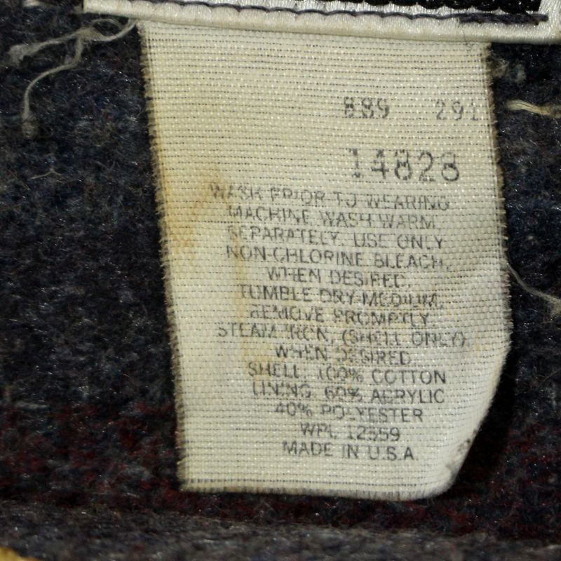 80s USA製 vintage ROEBUCKS 襟コーデュロイ 裏地ブランケット