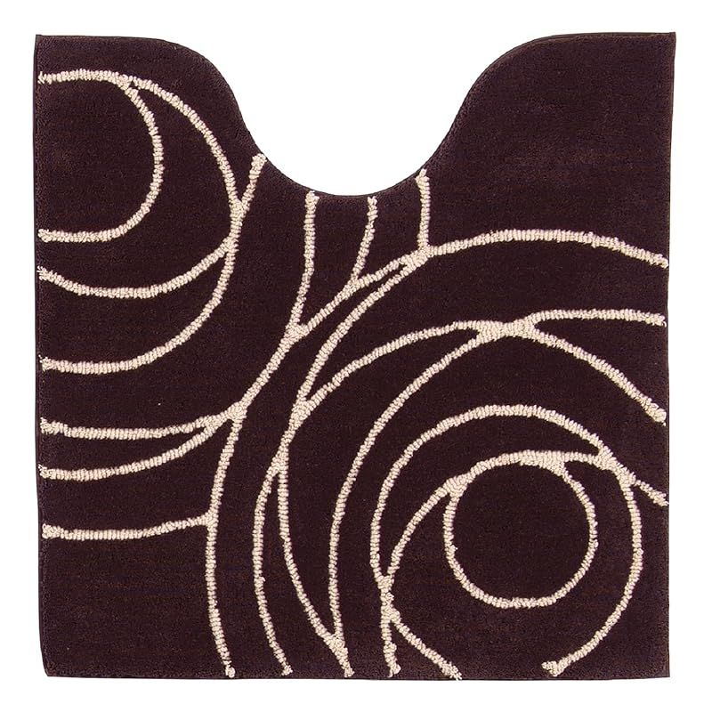 センコー M home ジェネシー トイレマット 約70×70cm ブラウン 大判サイズ モダン ばら 薔薇 抗菌 防臭