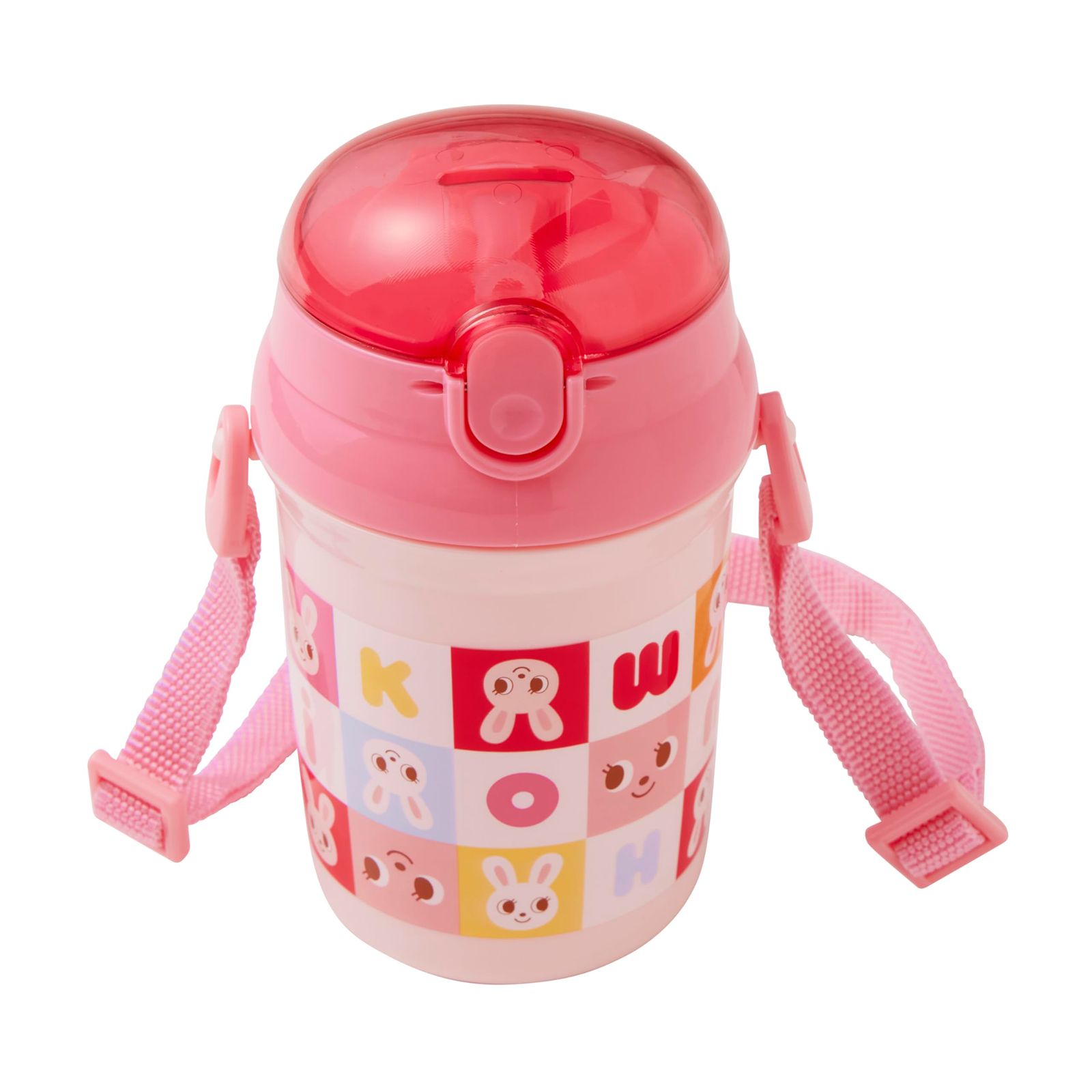 本物保証，HOT 新品 [ミキハウス] ストローホッパー 340ml 水筒 ストロー付き ロゴ くま うさぎ 日本製 男の子 女の子 ベビー キッズ 幼稚園 保育園 食洗機可 子供服 15-4158-684 ピンク ベビー用食器