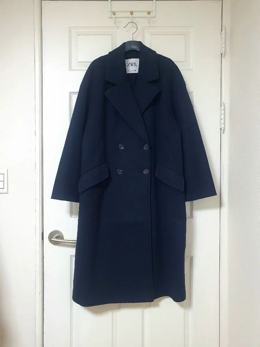 ZARA ロングコート ネイビー - ジャケット・アウター