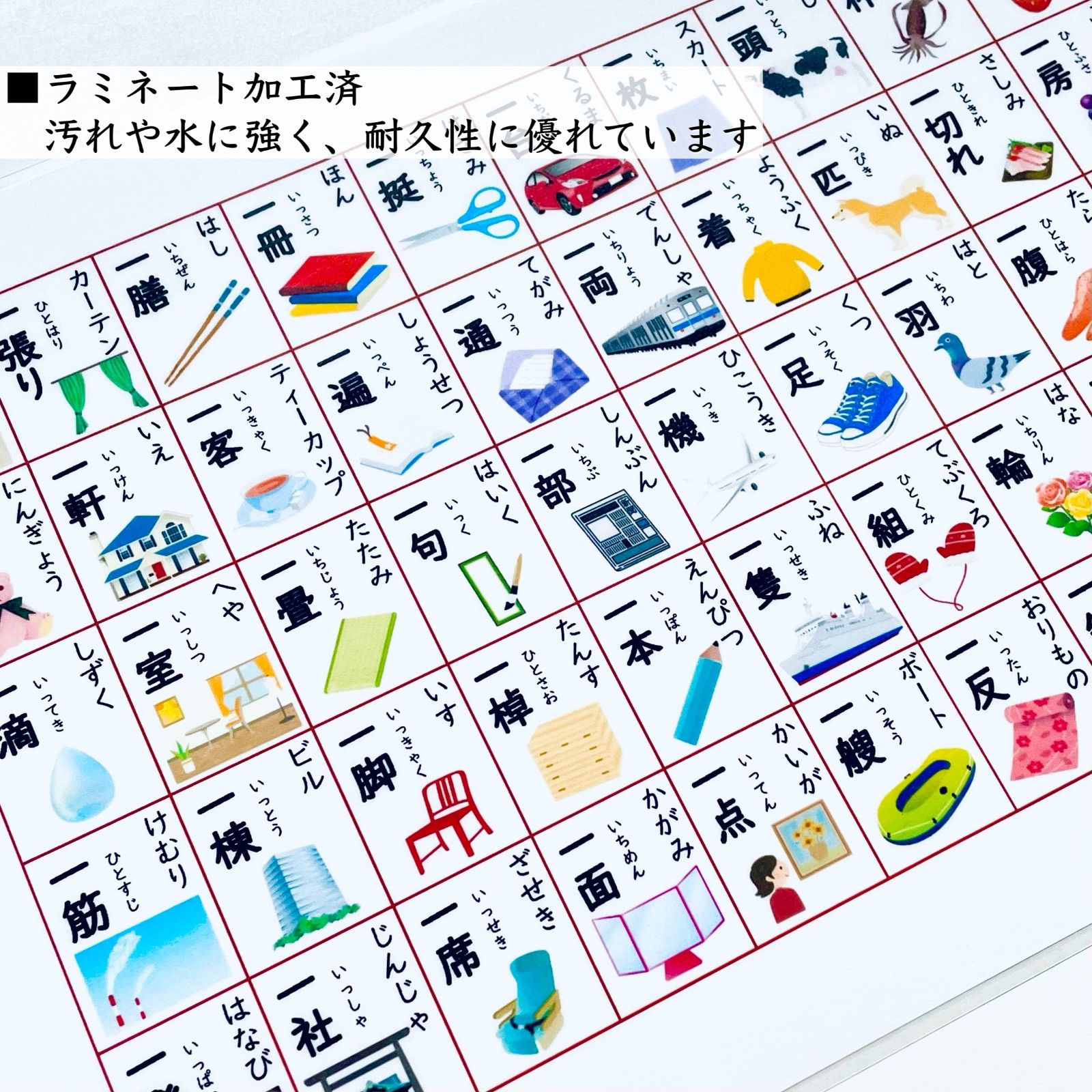 ものの数え方表 助数詞ポスター 小学校受験教材 幼児教育 知育 メルカリ