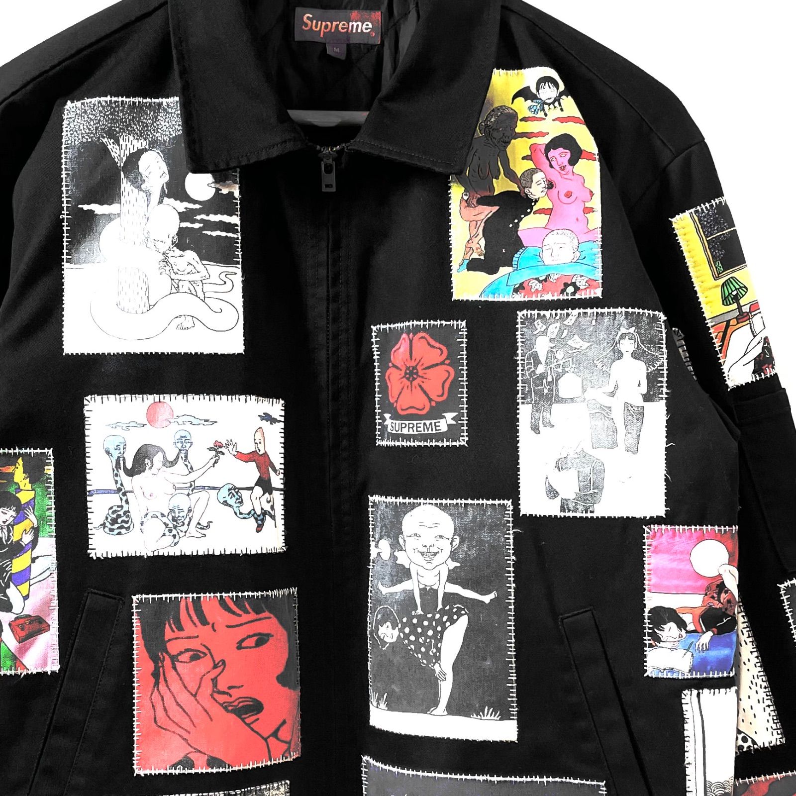 68】Supreme Toshio Saeki Work Jacket 佐伯俊男 シュプリーム サエキトシオ ワーク ジャケット エロ 黒 ブラック  Mサイズ - メルカリ