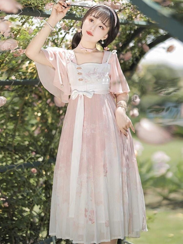 HF-196 豪華刺繍 漢服 かんふく 古風衣装 レトロ風 中華ロリータ コスプレ ワンピース 唐装 仙女服 中華風 美しい刺繍 WWW_TRAVELLANDINDIA_COM