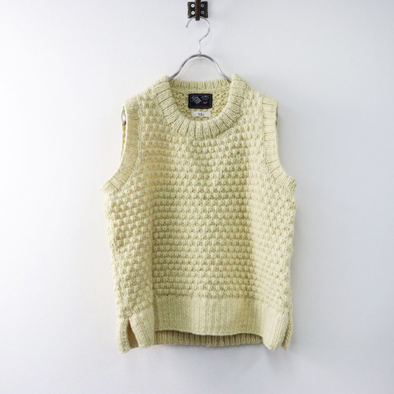 ハウ クラスカ HAU CLASKA hand knit vest nepal ハンドメイドニット ベスト F|ベージュ ノースリーブ プルオーバー 2400014480535