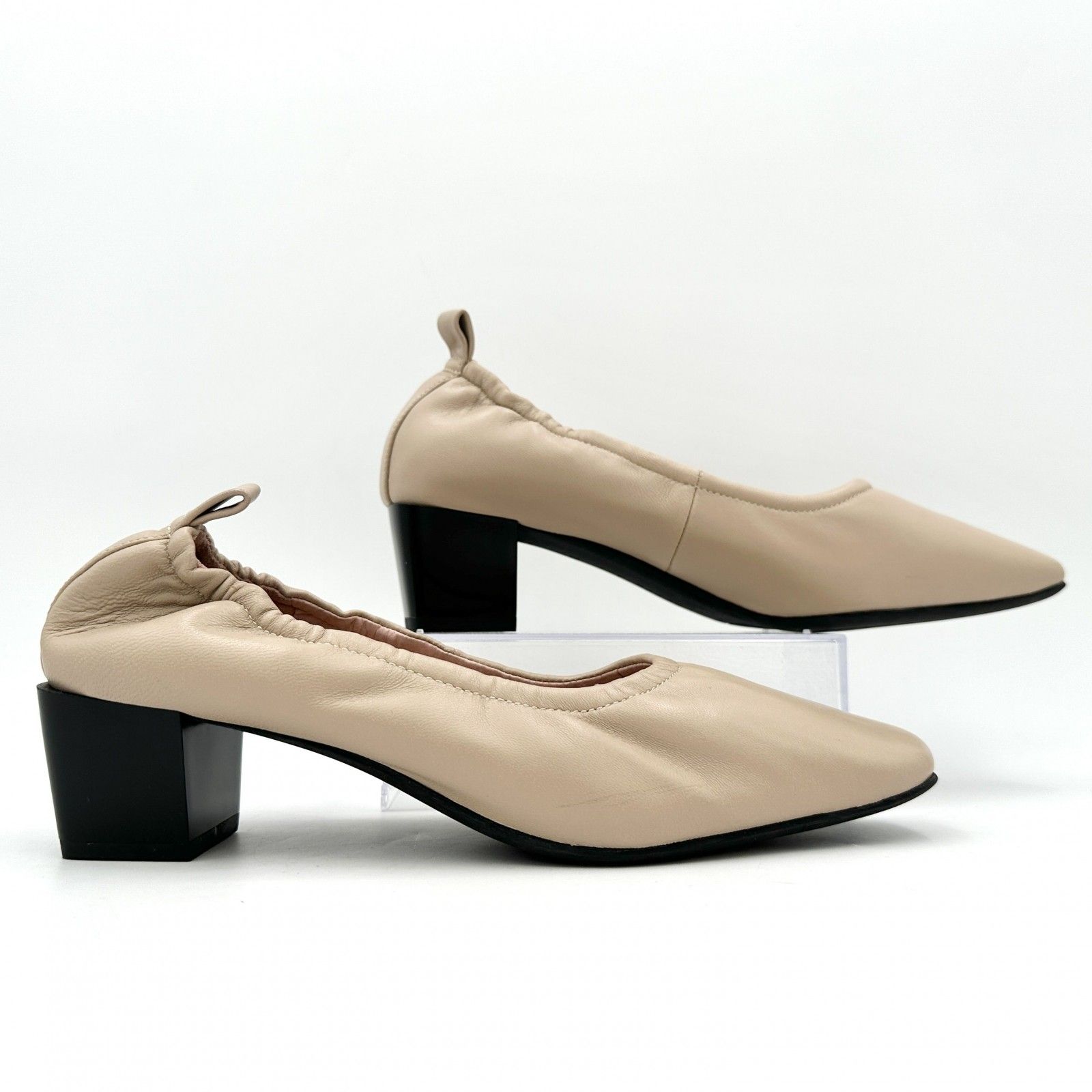 □新品□ STACCATO ギャザーパンプス 本革 レザー ベージュ 1428T  