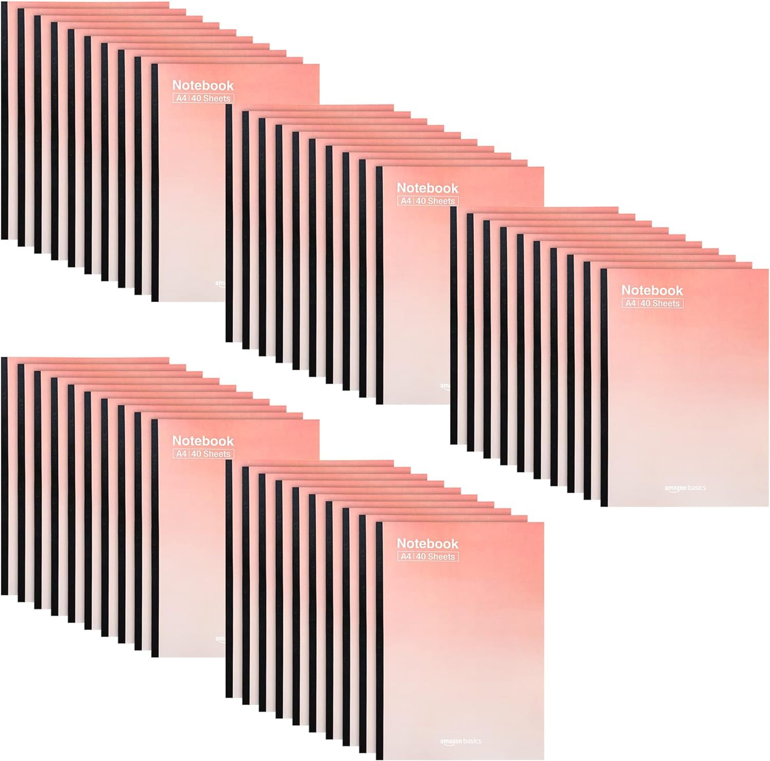 Amazonベーシック ノート オリジナル A4 A罫(7mm)40枚綴り 50冊 レッド