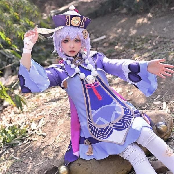 原神 げんしん 七七 ナナ 氷元素 コスプレ 衣装 cosplay イベント パーティー コスチューム 変装 仮装 フルセット キョンシー kkkkbh