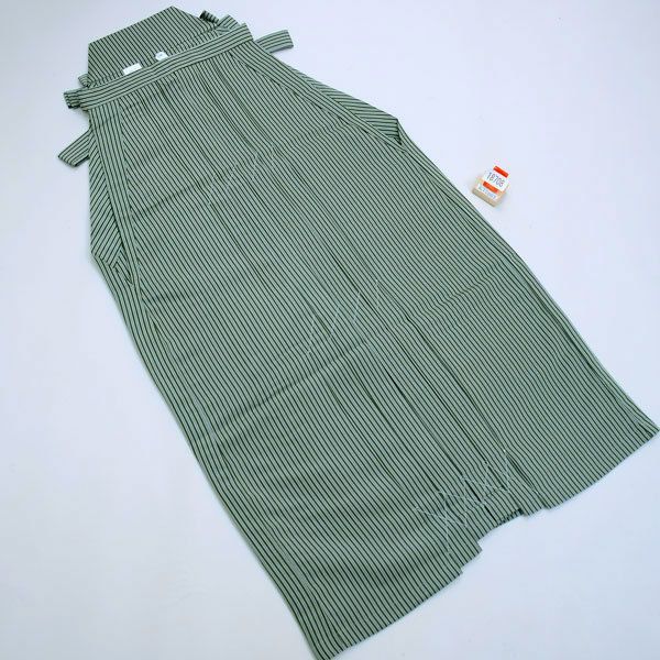 袴 単品 縞袴 男性用 グレー×カーキ 着物用 袴下87cm 91cm 95cm S寸 M寸 L寸 NO18708-SML
