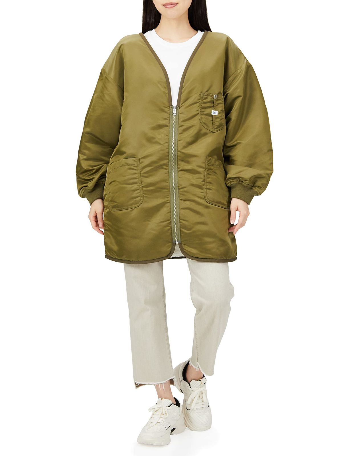リー アウター 公式 リバーシブルコート レディース OLIVE M