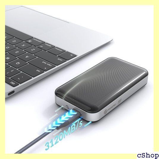 PHIXERO 外付けssd 512GB usb-c ポータブルssd 最大3120MB/秒(40Gbps  