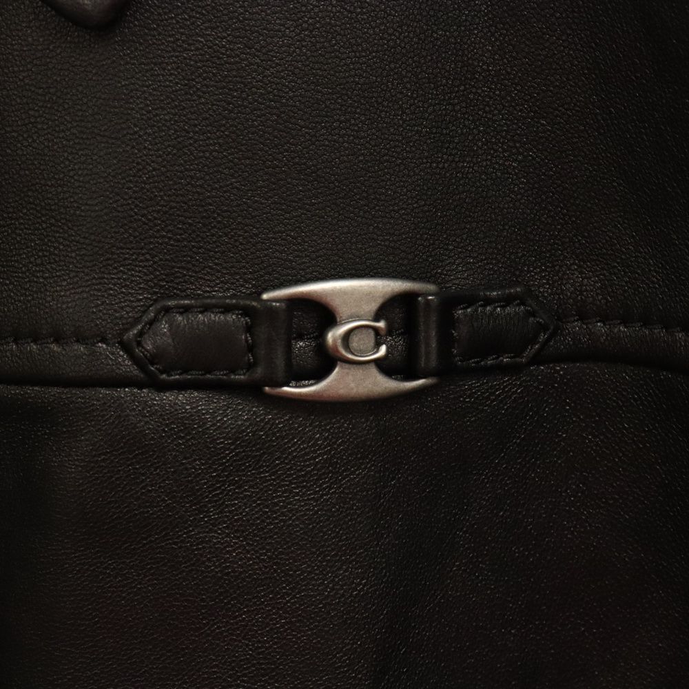 COACH (コーチ) ヘリテージ C ライトウェイト レザー ジャケット