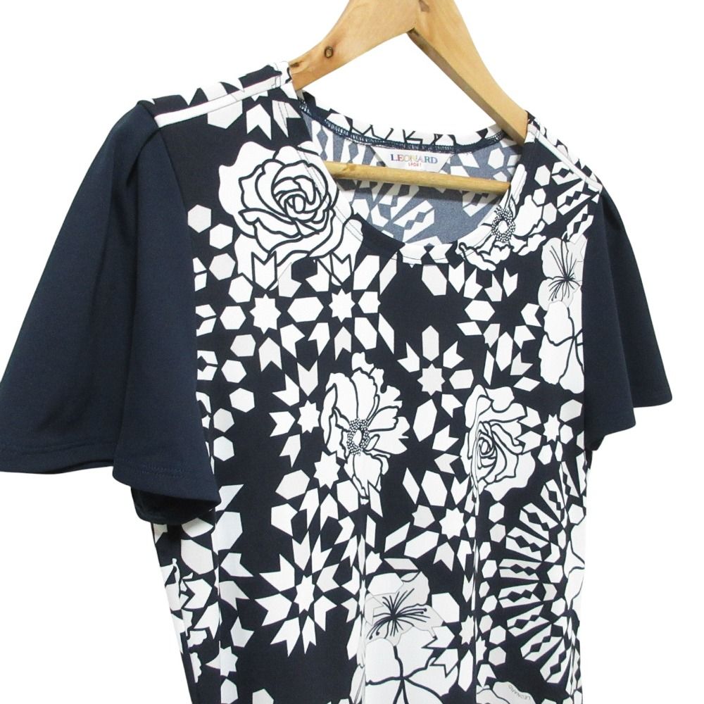 【美品 】レオナールスポーツ LEONARD 半袖Tシャツ 42 XL 花柄 美品 LEONARD SPORT レオナールスポーツ フラワープリント 半袖