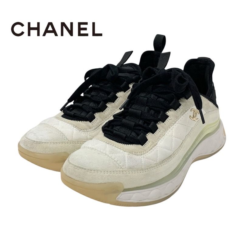 CHANEL ココマークファブリックスニーカーシューズシャネルロゴ入り