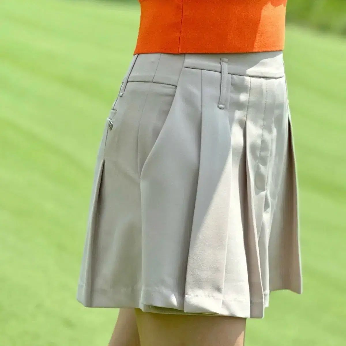 ゴルフ柄 スカートとショートパンツセット レディースゴルフウェア プリーツ ショーツ ゴルフ柄 スカートと