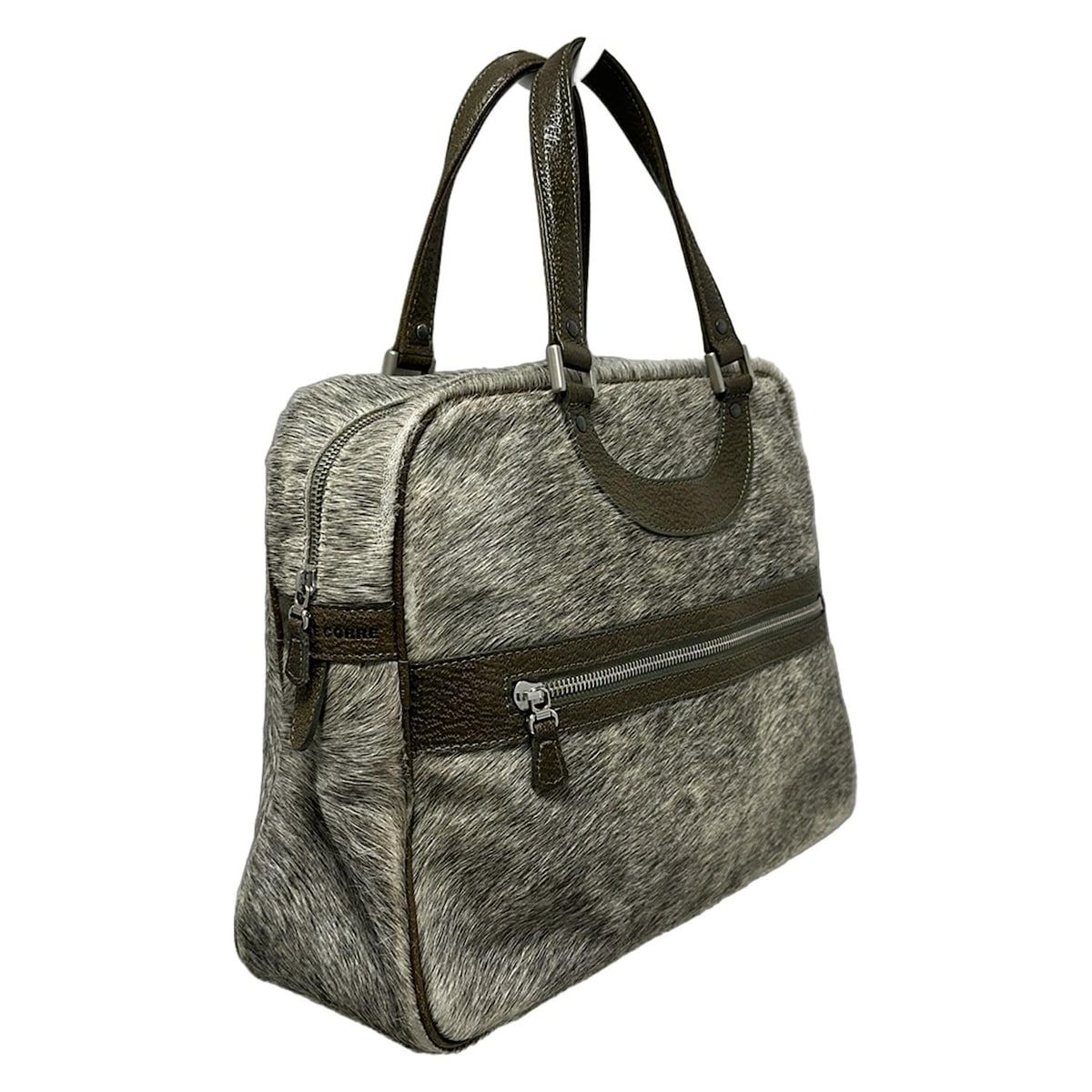 JACQUES LE CORRE(ジャックルコー) ハンドバッグ - 黒×アイボリー