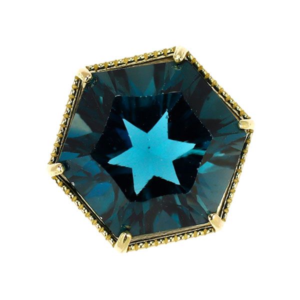 K18YG ブルー トパーズ ペンダントトップ 3.50ct - メルカリ