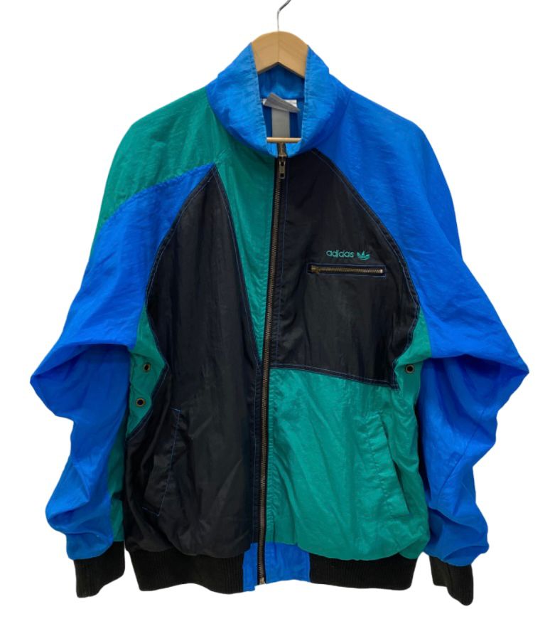 アディダス adidas 80s ナイロンジャケット 白タグ Vintage ジャケット ロゴ ブルー 201MT-2478