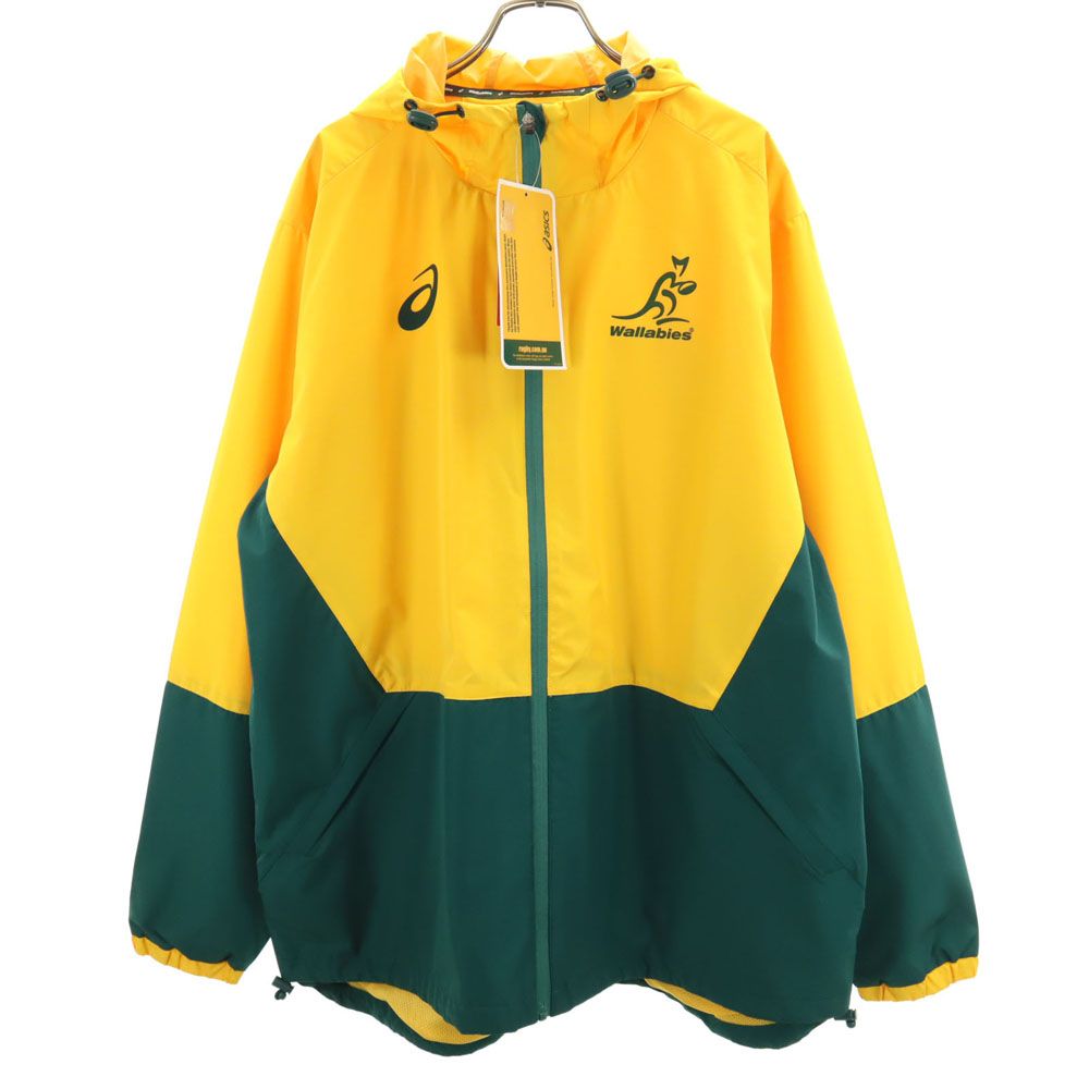 未使用 アシックス ワラビーズ ラグビー ジャケット 2XL イエロー asics Wallabies 裏メッシュ タグ付き メンズ