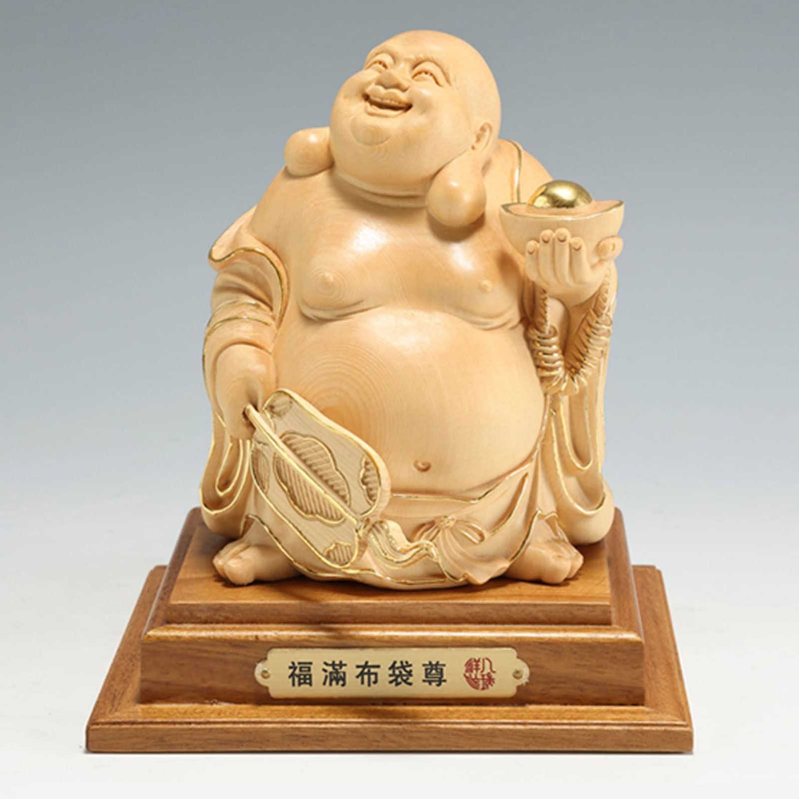 置物 開運 仏像 七福神 高級天然木彫り 観音様 工芸品 極細工 美術品