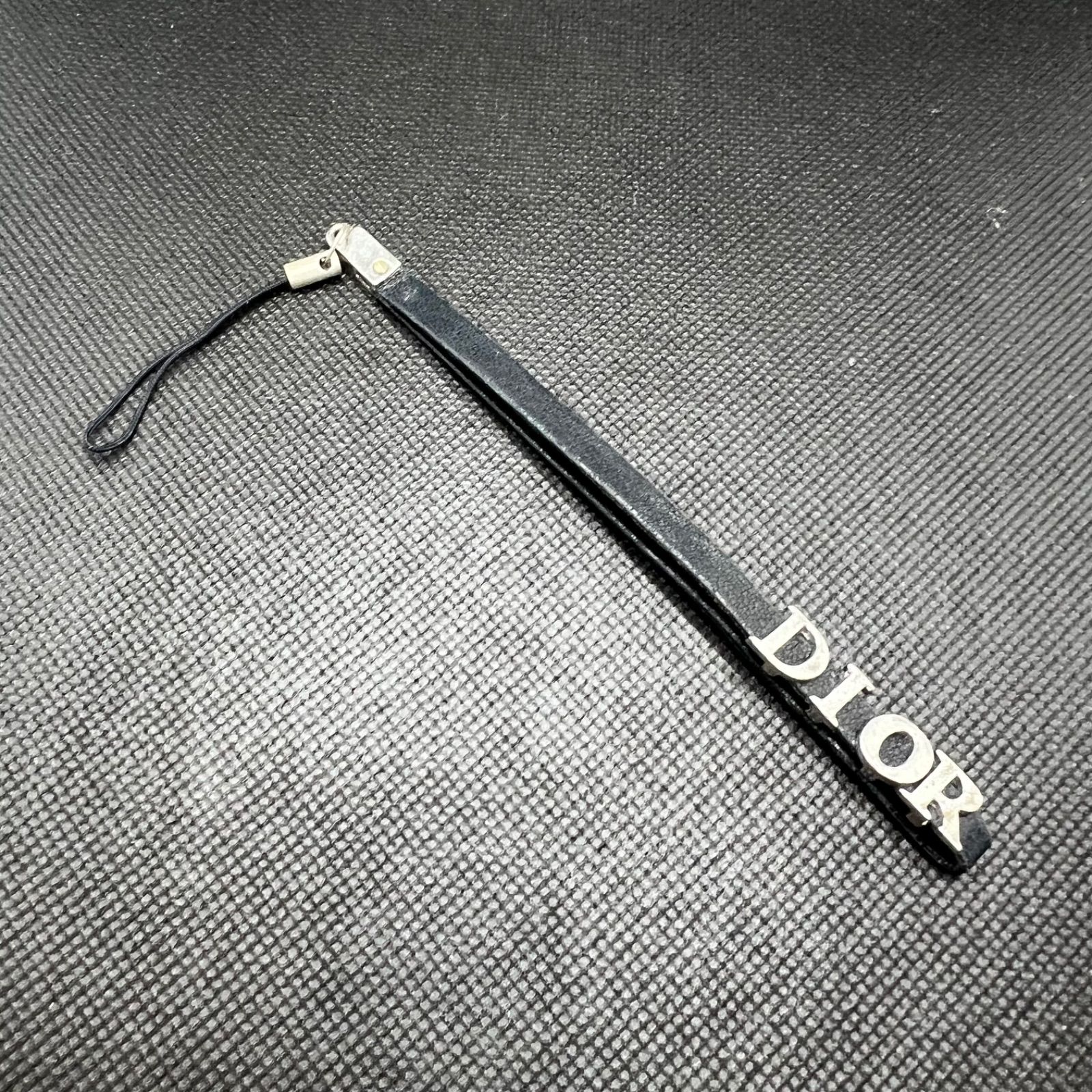 Dior ディオール キーホルダー ストラップ レザー ロゴ ブラック