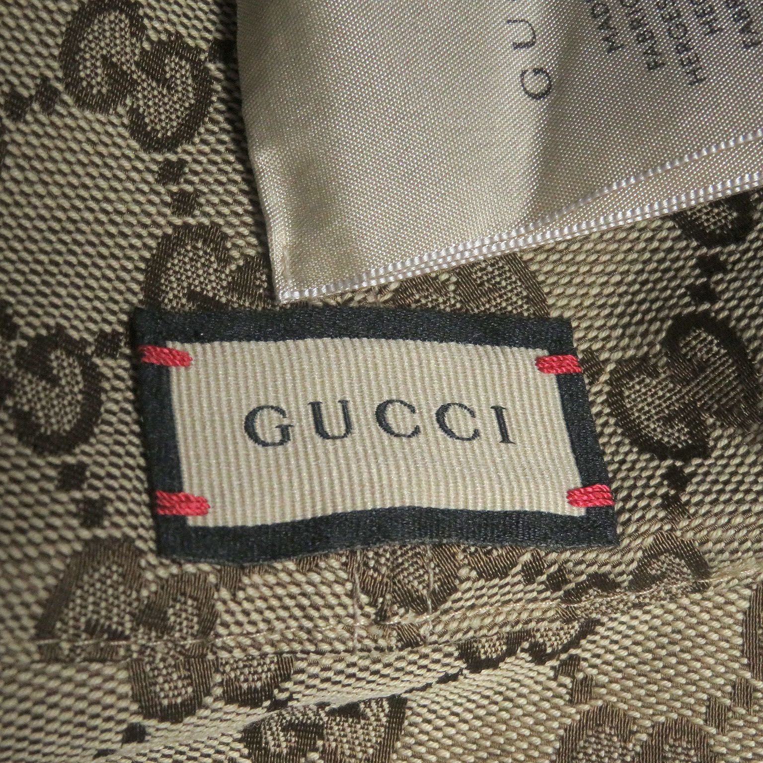 極美品□GUCCI グッチ 700851 ウール リネン ロゴレザーパッチ 