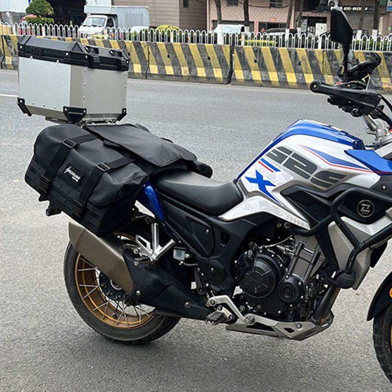 バイク用サイドバッグ ツーリングバッグ 汎用 左右2個セット 片側22L 大容量 撥水 ケース 小物収納 装着簡単 耐久性 オートバイ ブラック