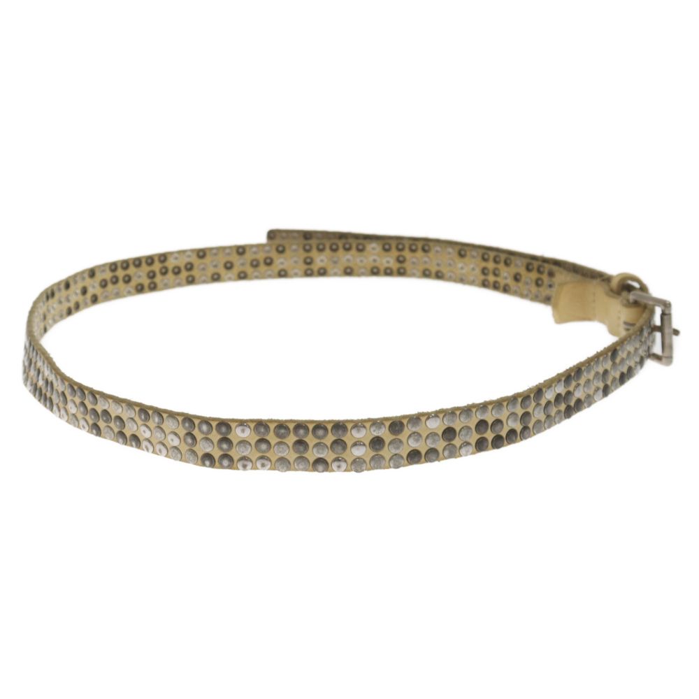 HTC (エイチティーシー) スタッズ レザー ベルト クリーム 75 新品 HTC  