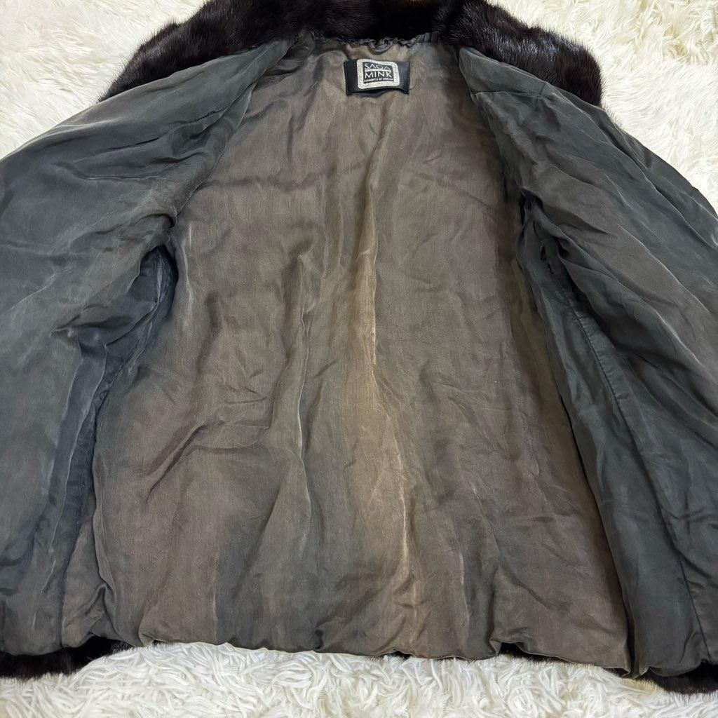 サガミンク 銀サガ 毛皮コート ミンクファー ミドル 長袖 総裏地 SAGA