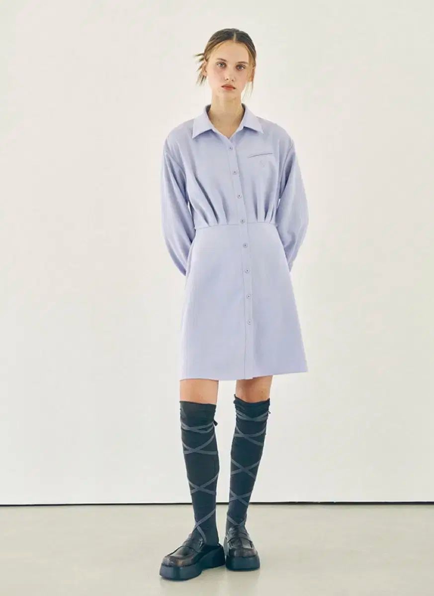 ♥ ラン＆ルー roselin タック ディテール シャツ ドレス
