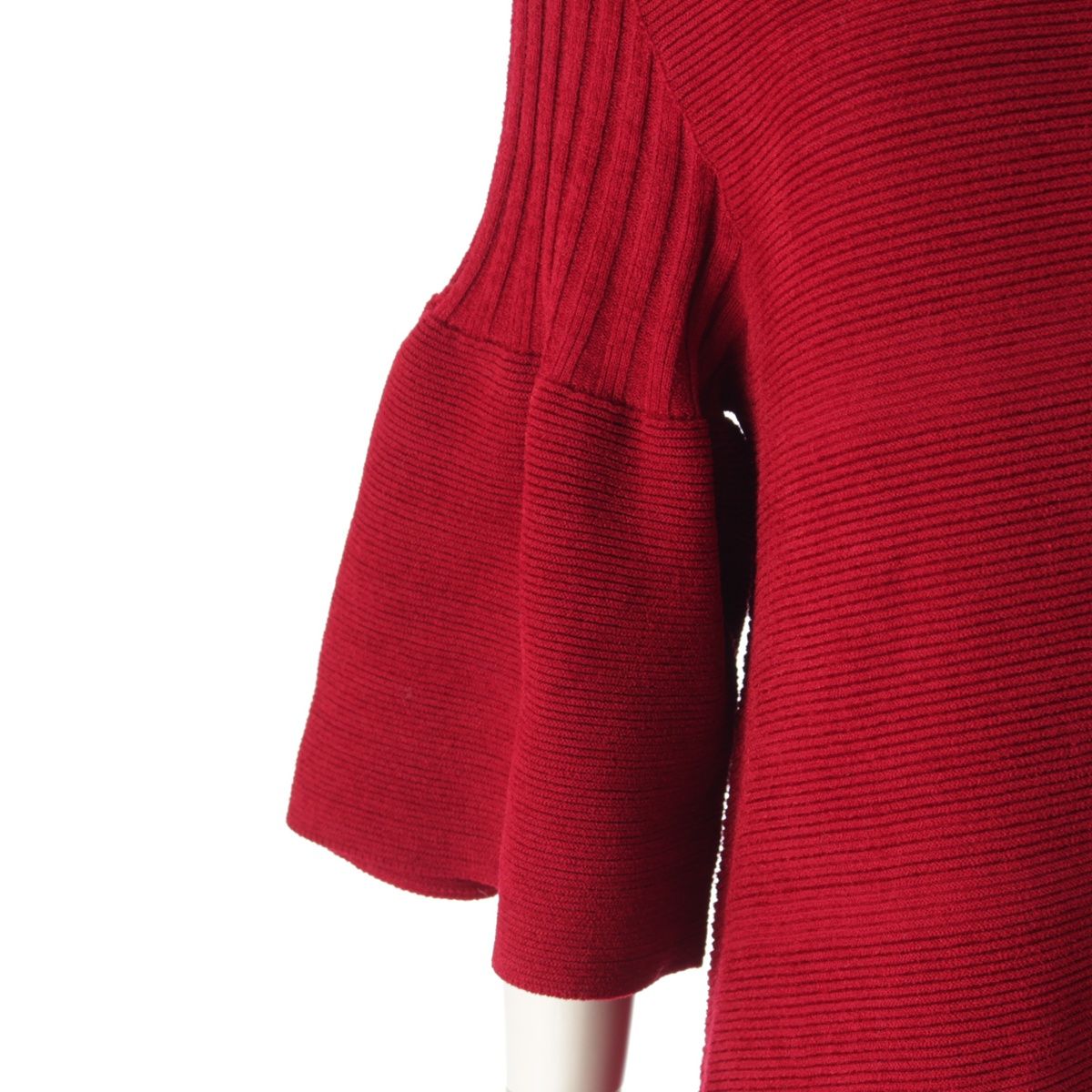 CFCL ベルベッド ロング ベルスリーブ ニット フレアミニドレス