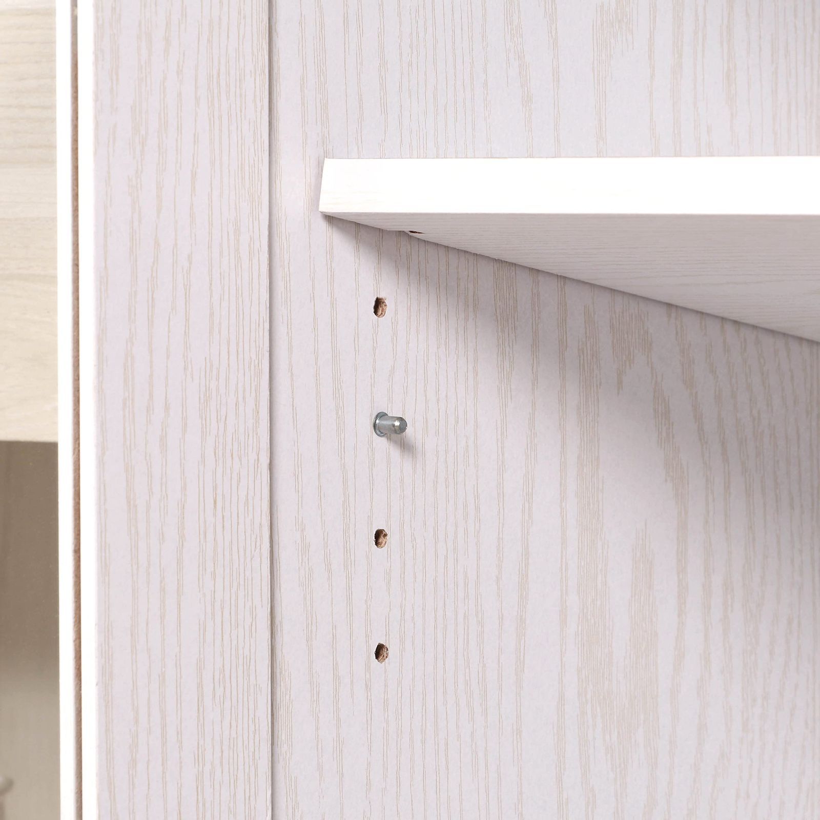 大人気』86962 キャスター付き 木目調 ホワイト オーク 幅90×奥行39.8