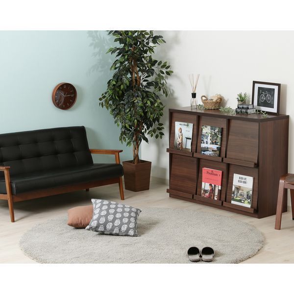 ディスプレイラック 約120cm幅 MBR ミディアムブラウン 組立品 代引不可