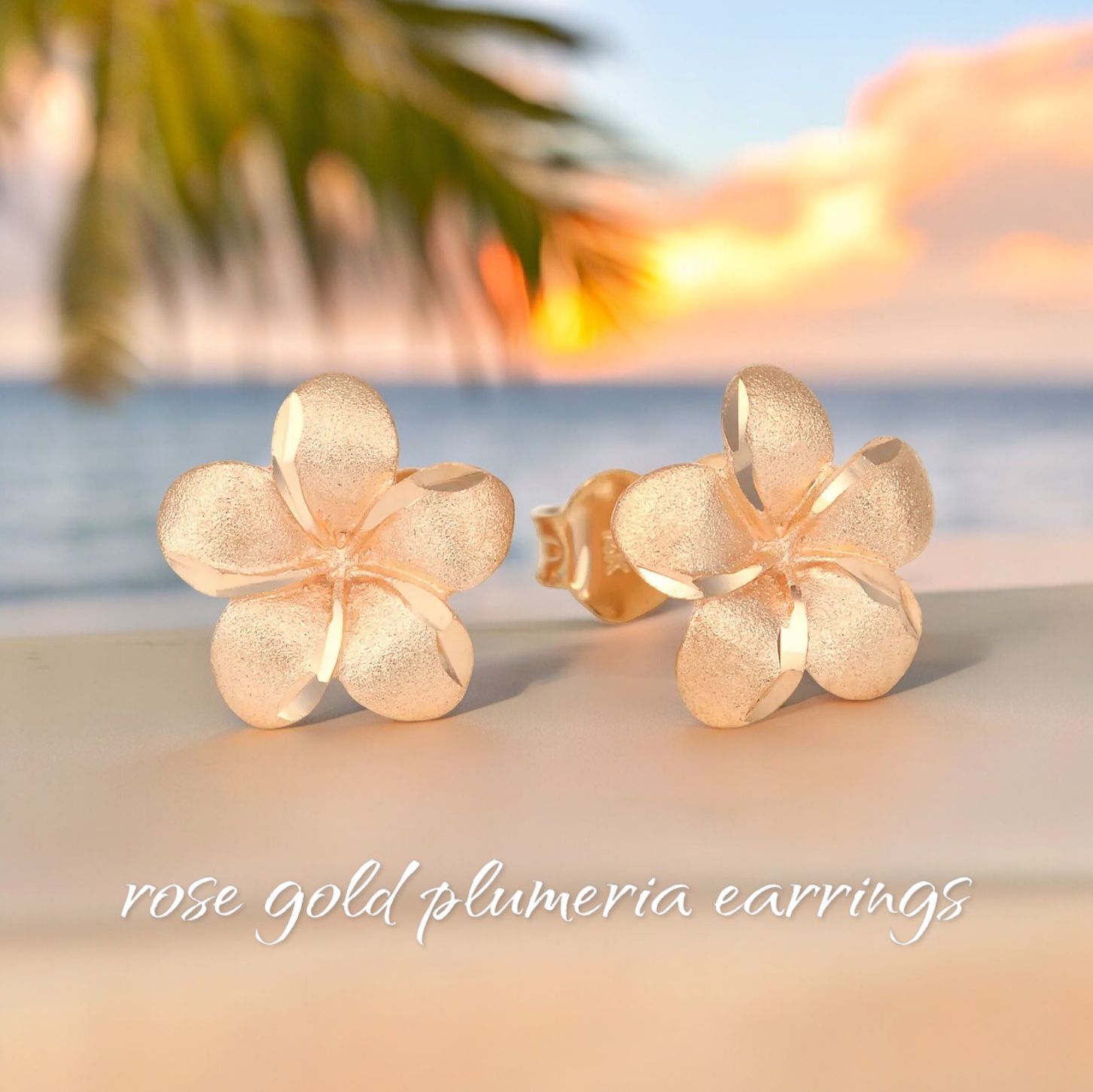 【Maui Divers Jewelry】プルメリアピアス ローズゴールド Maui Divers Jewelry】プルメリアピアス ローズゴールド