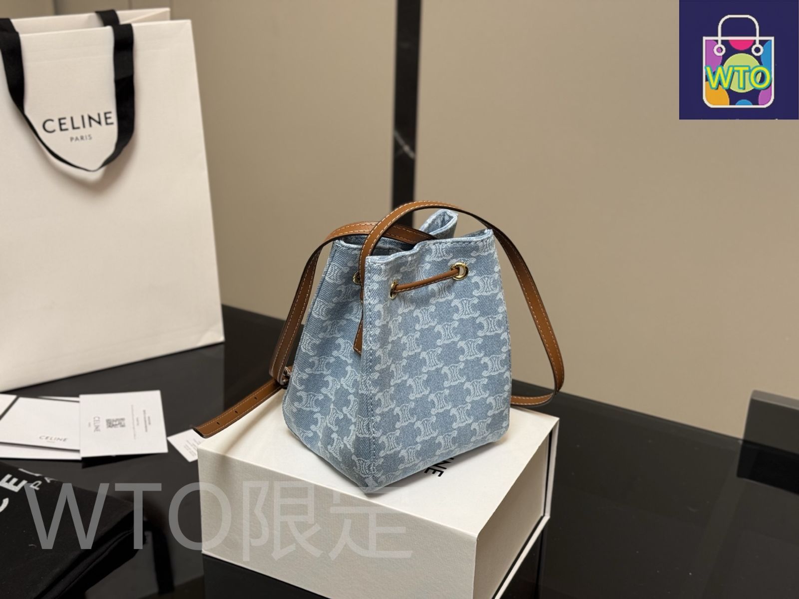 国内完売◆送料無料！【CELINE】バケット 16 デニム バッグ CELINE セリーヌ バケットバッグ/デニム Aランク. : 質屋さのや