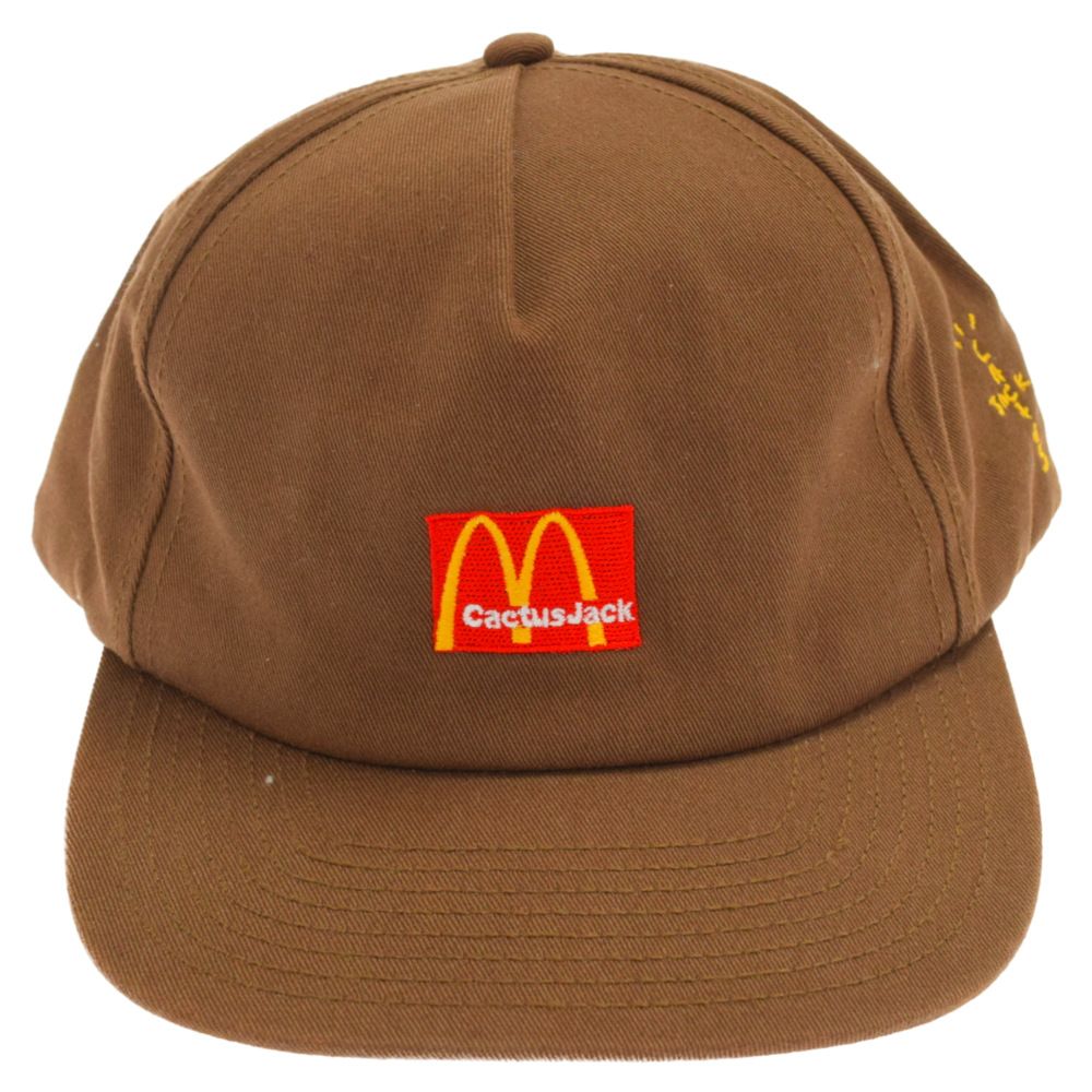 TRAVIS SCOTT (トラヴィススコット) ×McDonald's CACTUS JACK CJ ARCHES HAT BROWN  カクタスジャック マクドナルドコラボ アーチズハット ロゴ刺繍キャップ ブラウン